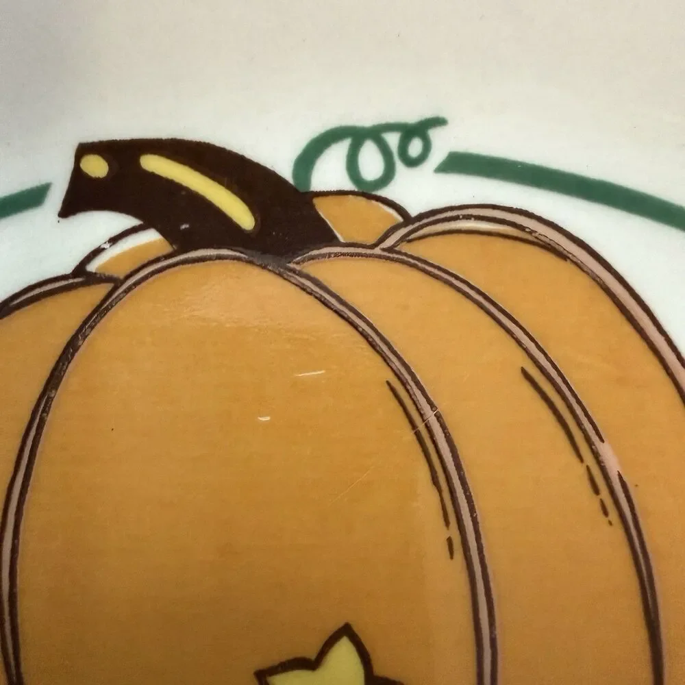 Vtg Mount Clemens Pottery Pumpkin Pie Recipe Plate 11.25” Thanksgiving Fall